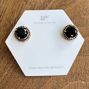 NWT black onyx cubic zirconia earrings Bomb Party